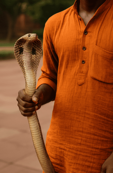 Homme tenant un Cobra