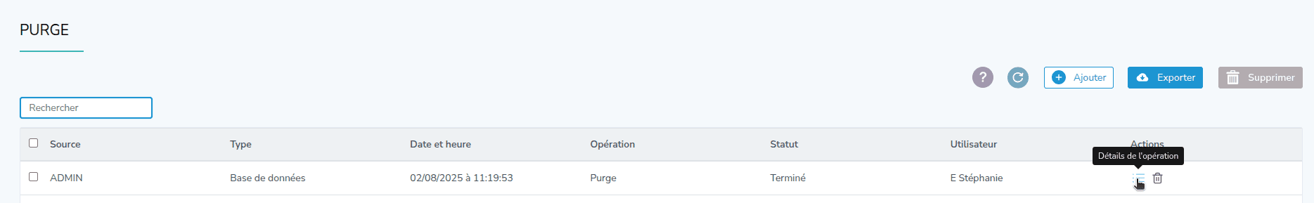 Capture d'écran de l'étape