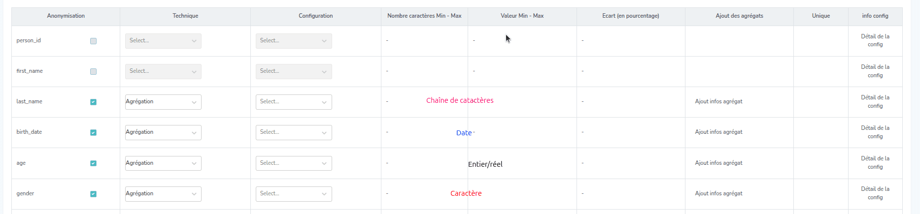 Capture d'écran de l'étape